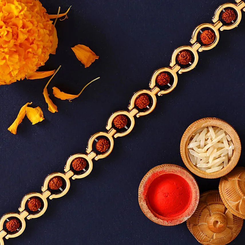 Rudraksha Bracelet Rakhi N Lindt Chocolate