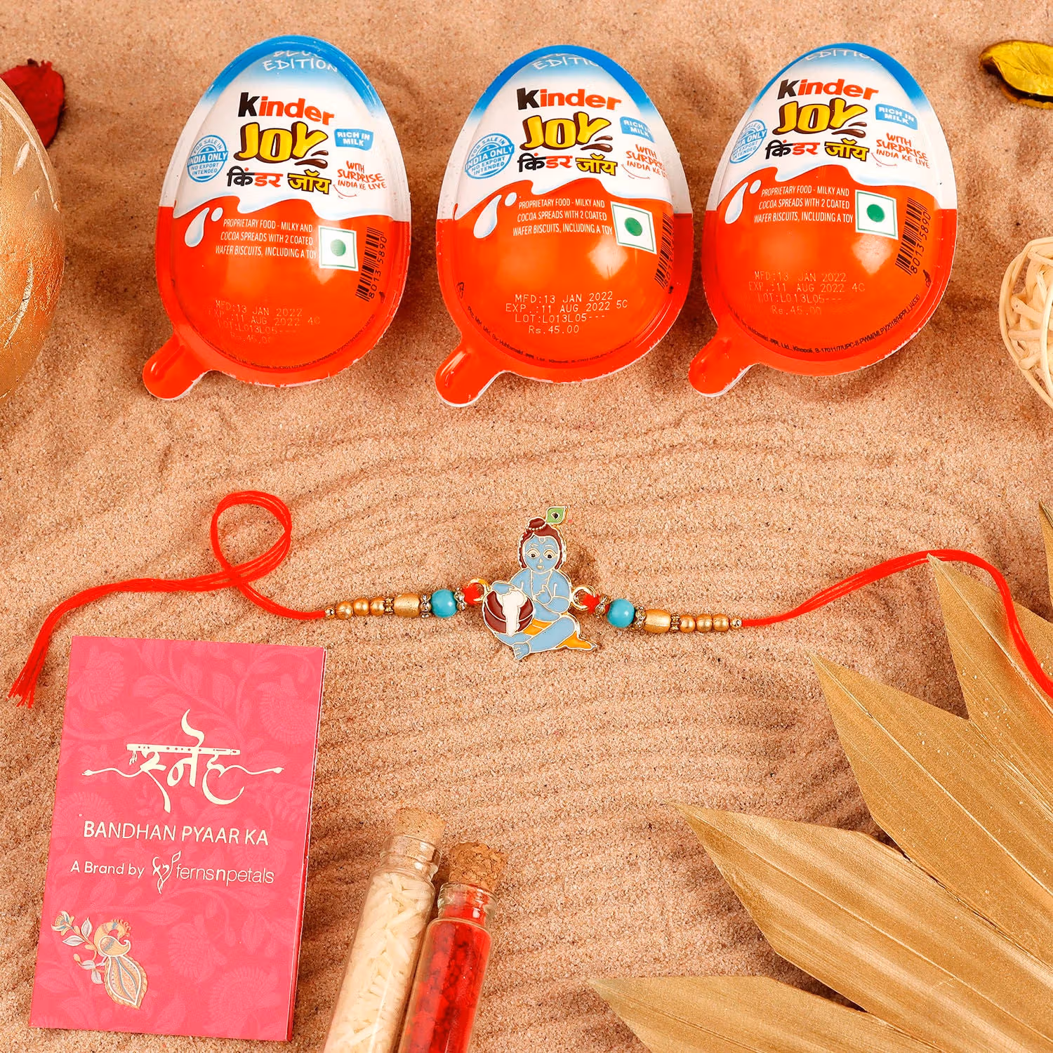 Sneh Bal Krishna Kids Rakhi & Kinder Joy Pack