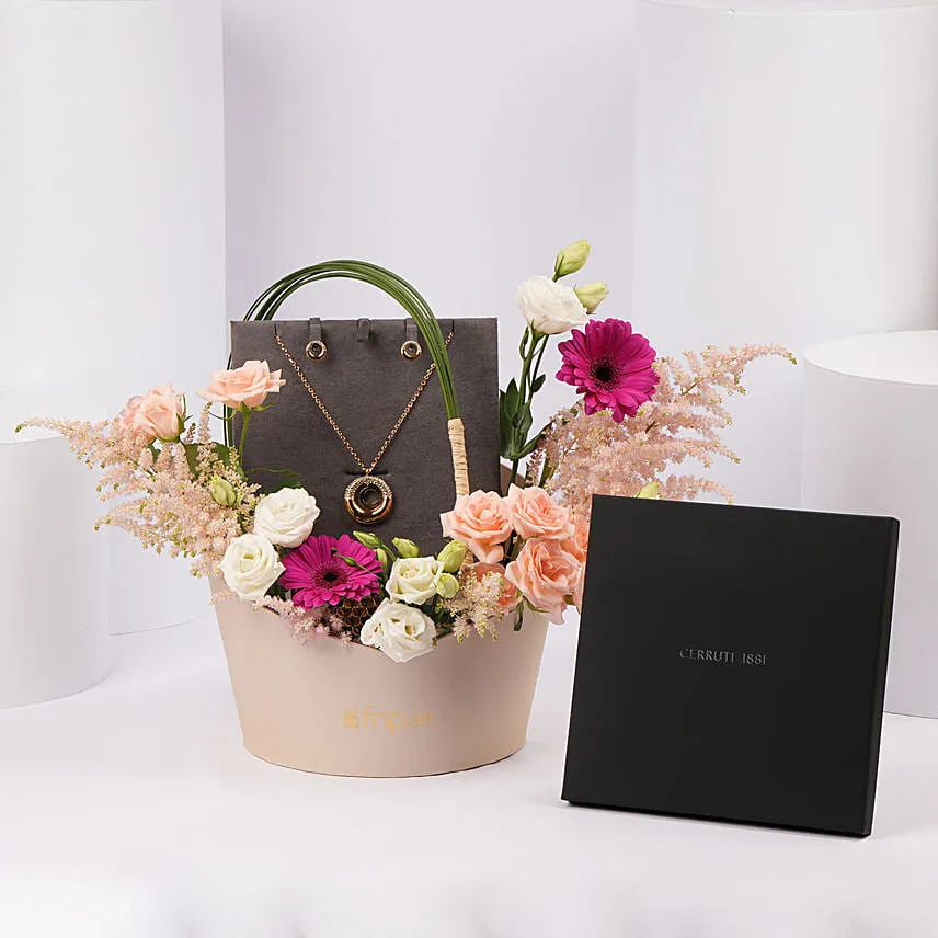 Cerruti 1881 Statment Gold Plated Jewel Set Basket for Her