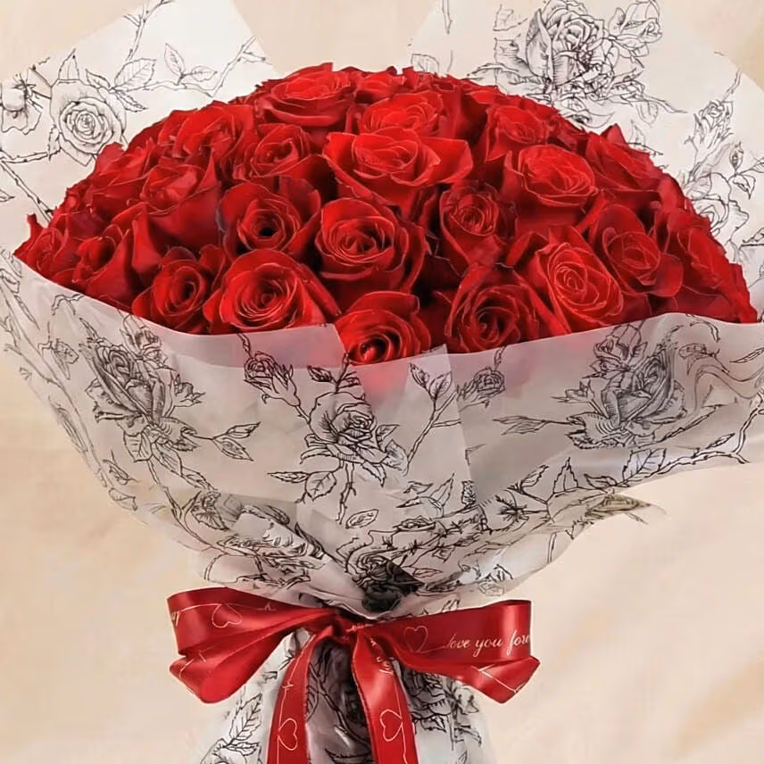 Valentineâ€™s Day Special 50 Roses Bouquet