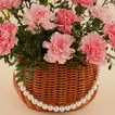 Pink Carnation Pearl Basket