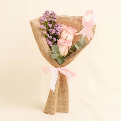 Pink Ribbon Rose Bouquet