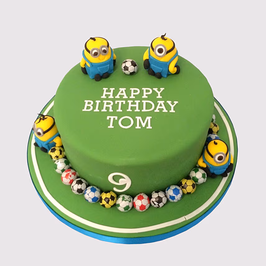 Minion Playing Football Vanilla Cake