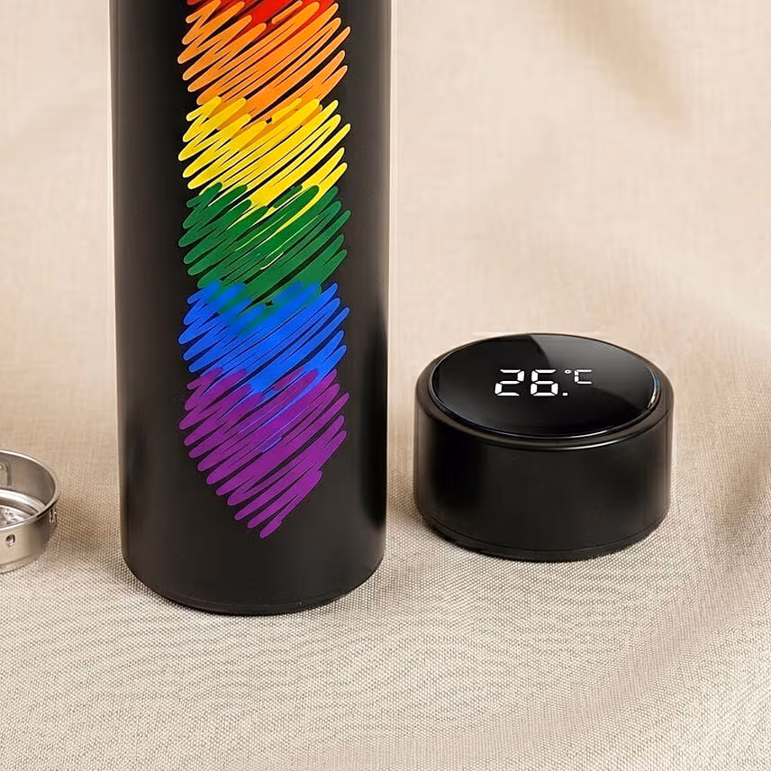 Rainbow Hearts Temperature Bottle Gift