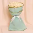 Elegant Bouquet of 30 White Roses with Pink Ribbon