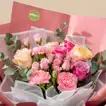 Elegant Blush Garden Bouquet with Roses and Carnations