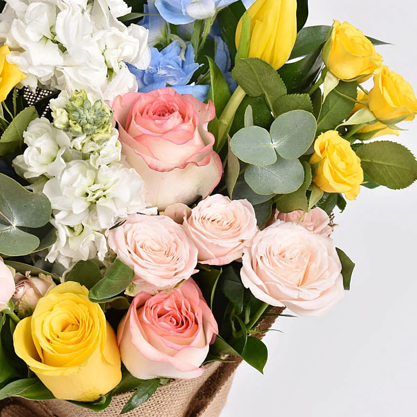 Rustic Pastel Garden Flower Bouquet