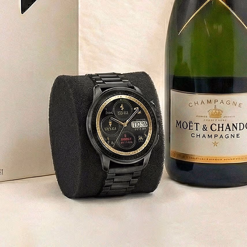 Wine, Roses and Watch Gift for Him