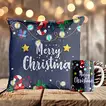 Festive Christmas Lights Cushion and Mug Set