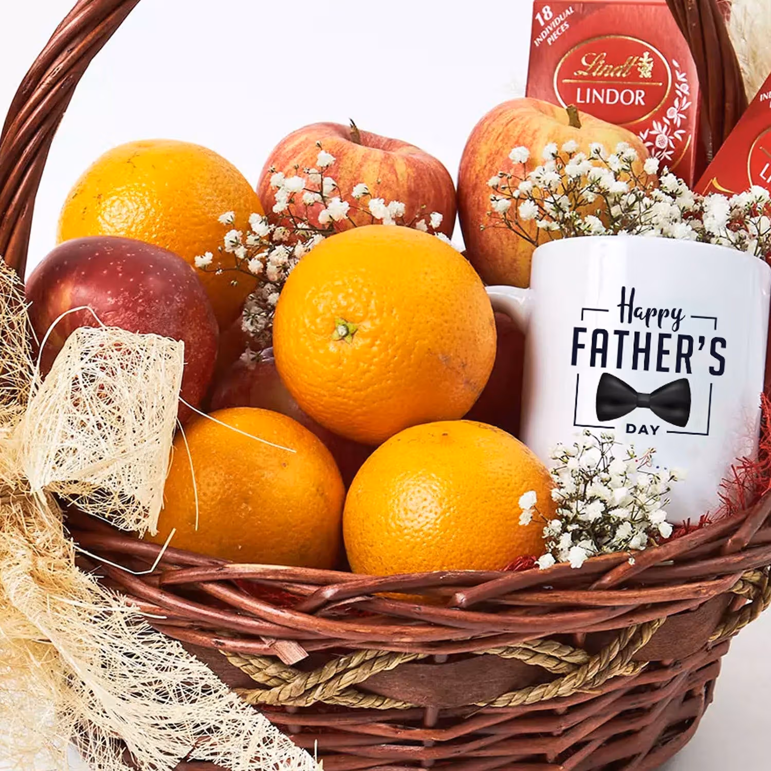 Deluxe Fruit & Chocolate Gift Basket with Father's Day Mug