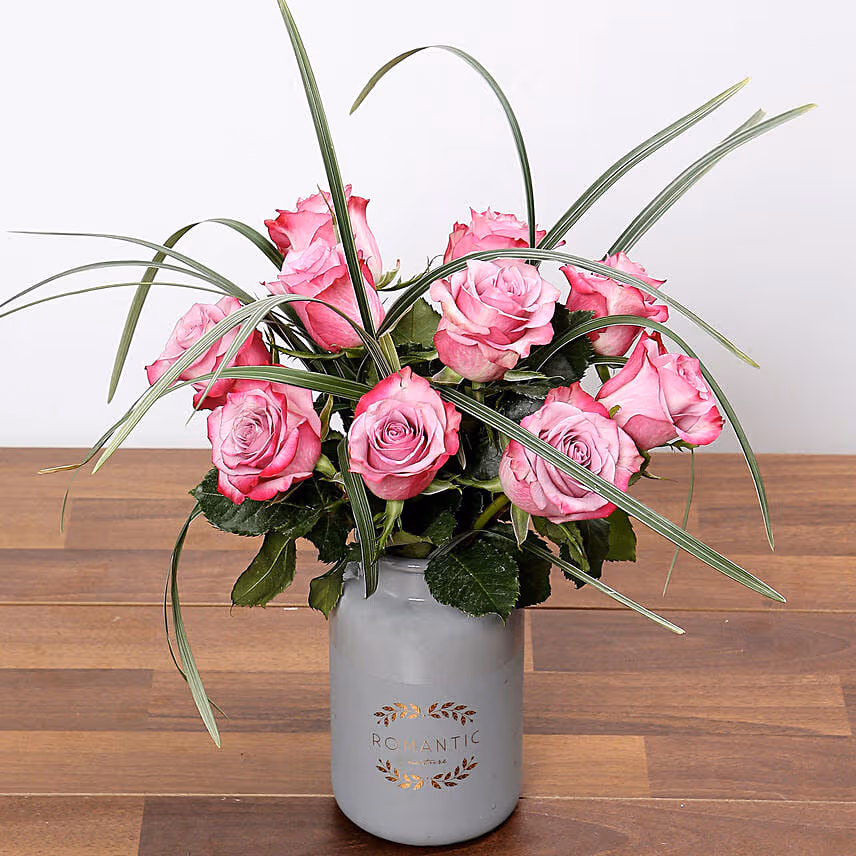 Elegant Purple Rose Vase