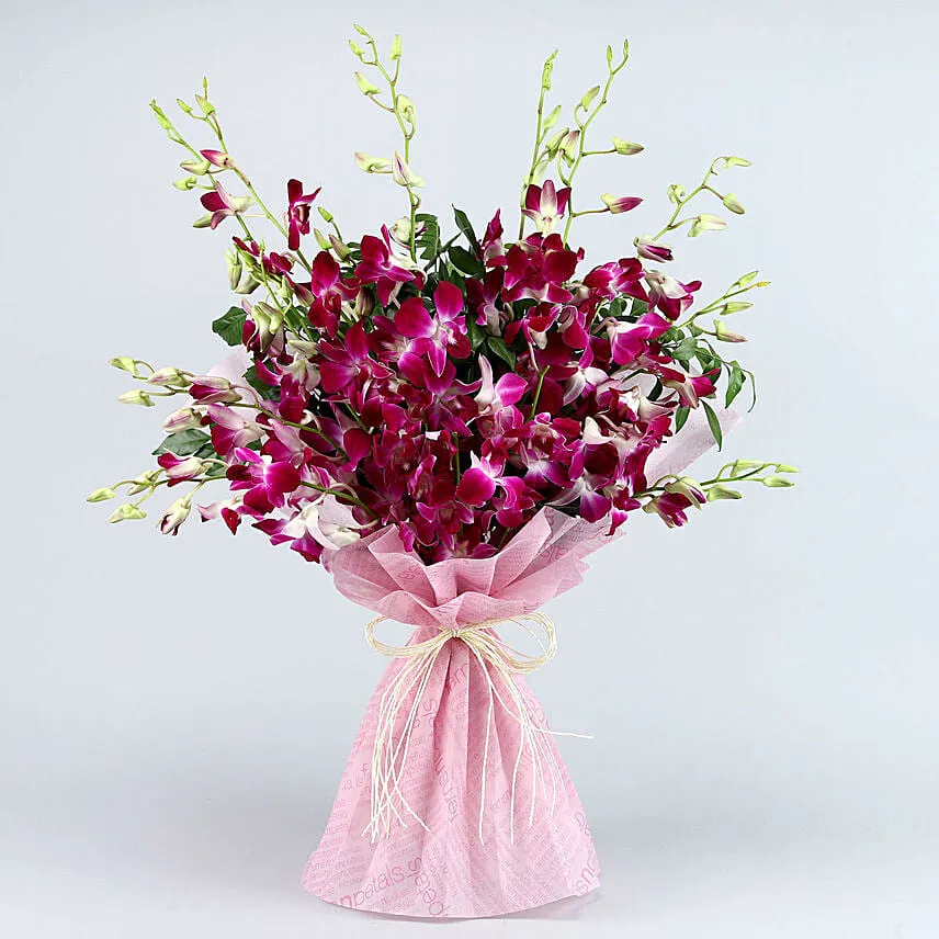 Luxe Love Orchids Bouquet With Truffle Cake