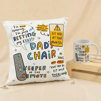 Reserved Seating for Dad: Cushion & Mug Gift Set
