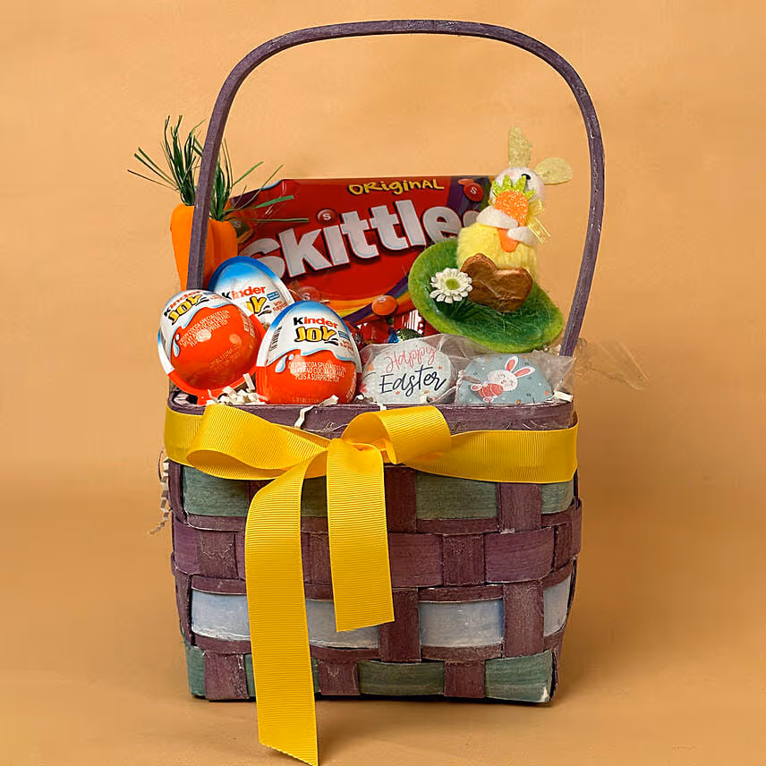 Cute Chocolate Gift Basket With Bunny For Easter