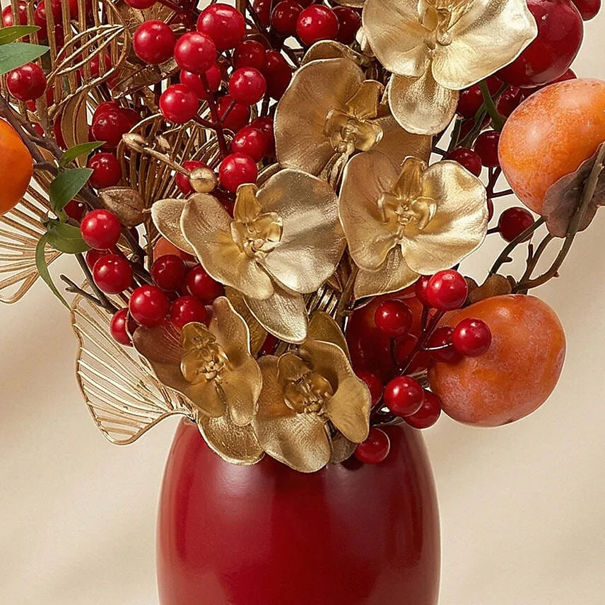 CNY Artificial Arrangment in Red Pot