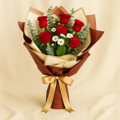 Designer Red Roses Bunch