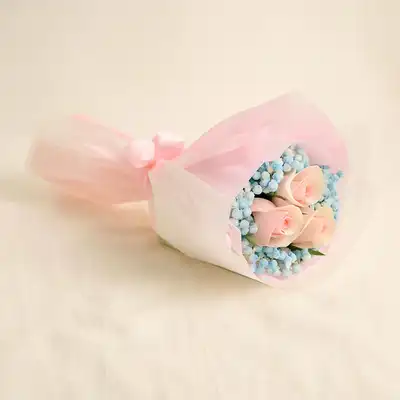 Lovely Pink Rose Baby Breath Bouquet
