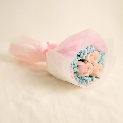 Lovely Pink Rose Baby Breath Bouquet