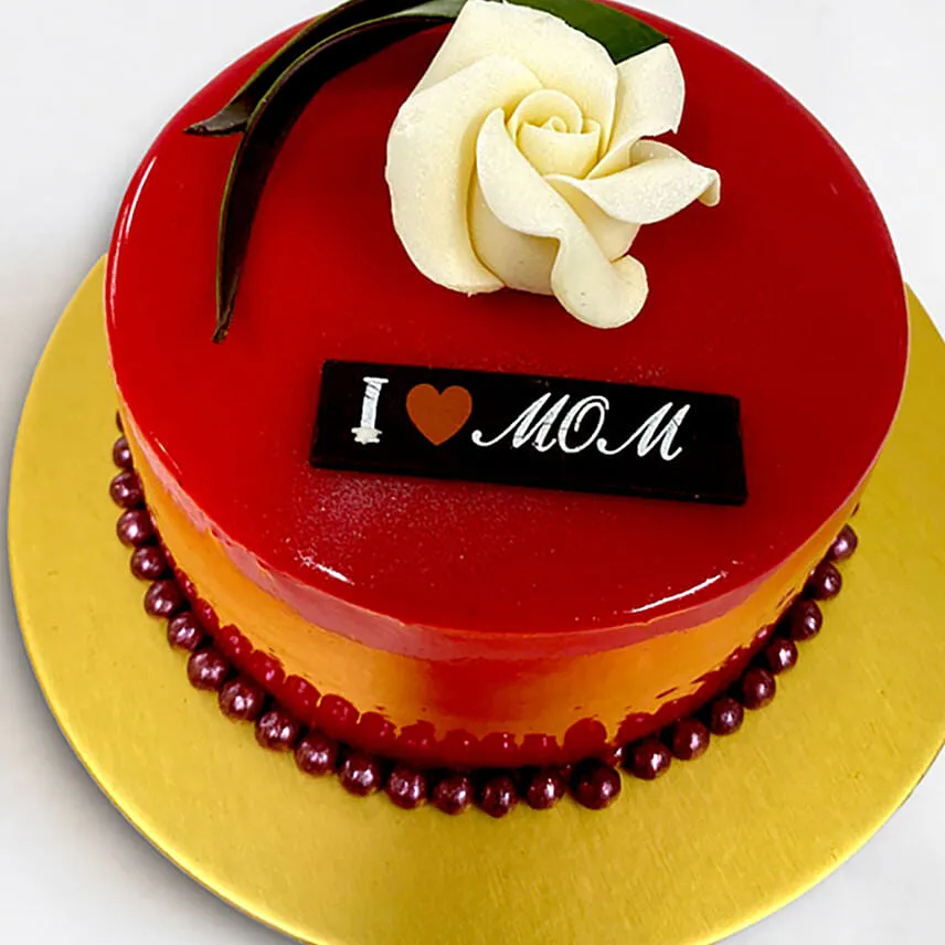 Red Ruby Rose Mousse Chocolate Cake