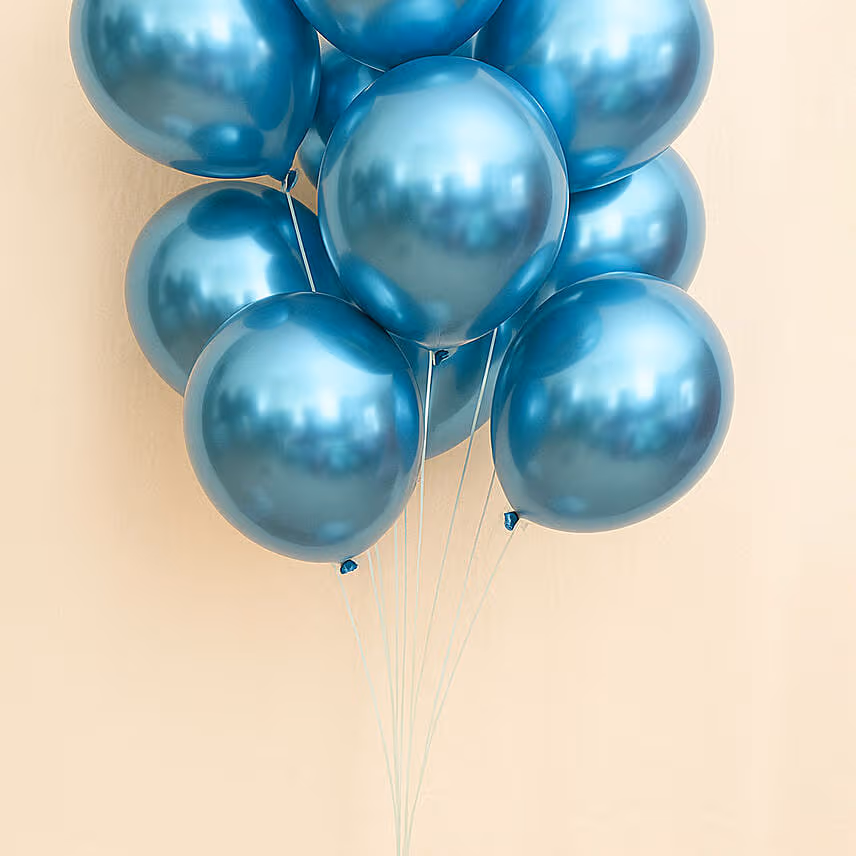 10 blue Chrome Balloons