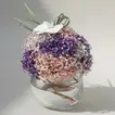 Enchanting Floral Symphony: Multicolored Baby Breath in Glass Bowl