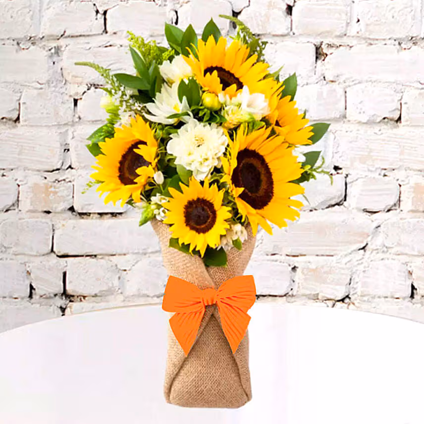 Sunflower Galored Bunch With Greeting Card