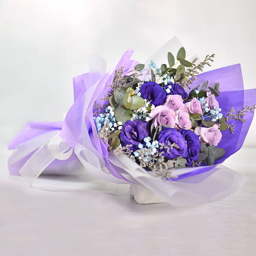 Mixed Flowers Attractive Bouquet With Cake