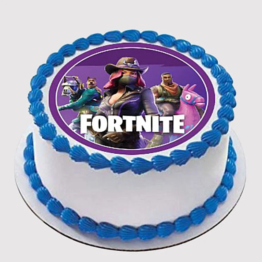 Fortnite Round Chocolate Photo Cake