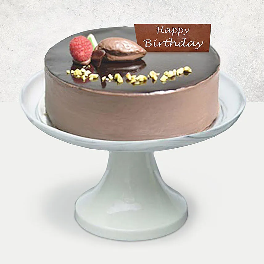 Appetizing Birthday Cake with Red Roses Bouquet