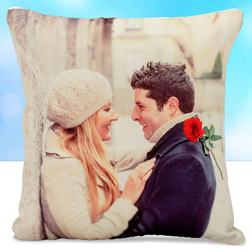 Personalised Led Cushion For Couple With Card