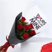 U R Mine Bouquet with Red Velvet Heart Cake - Perfect Gift Set