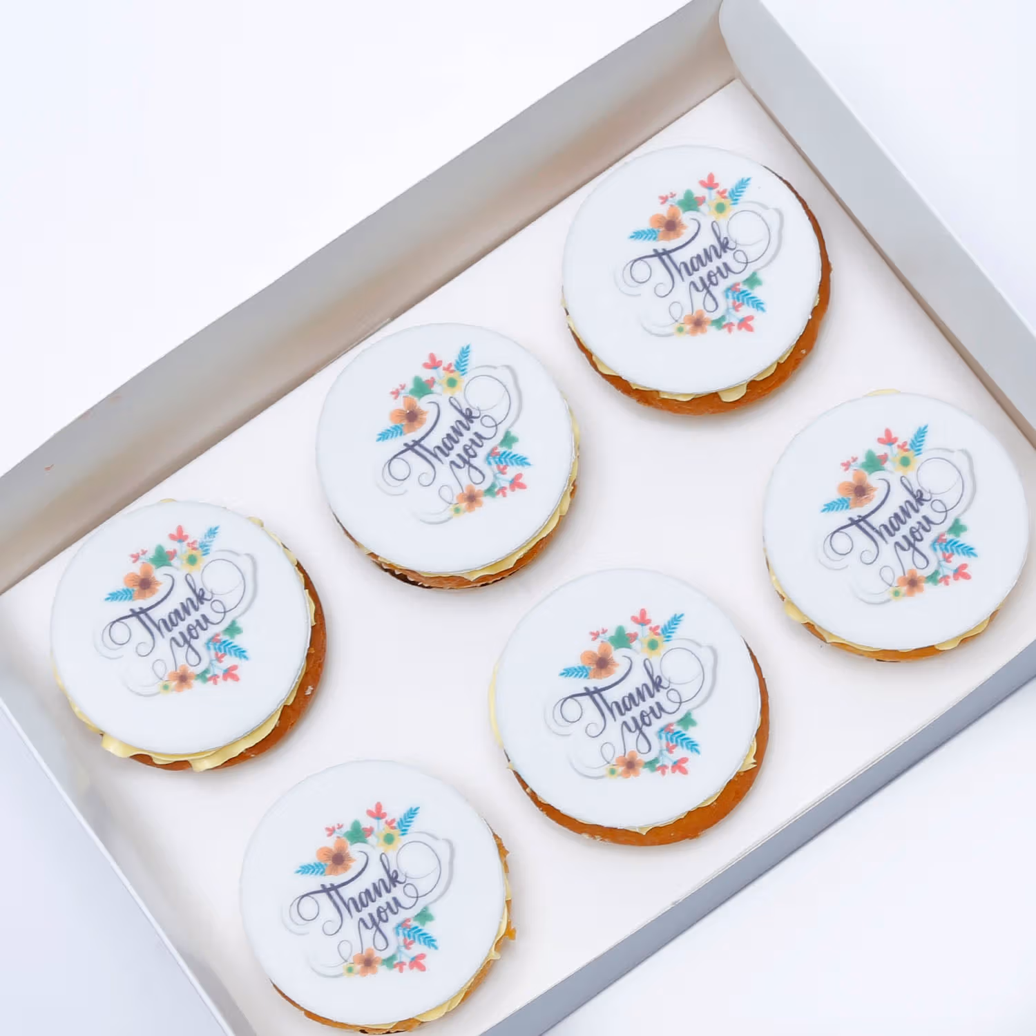 Elegant Thank You Vanilla Cupcakes - Set of 6