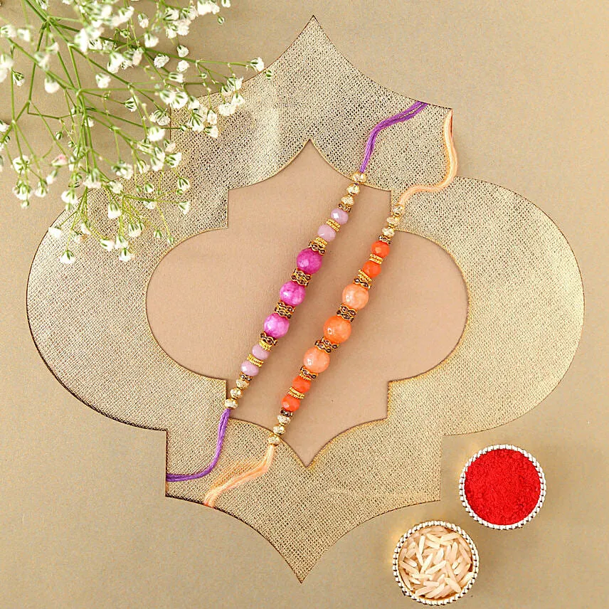 Sneh Peachy Rakhi Set & Cashews