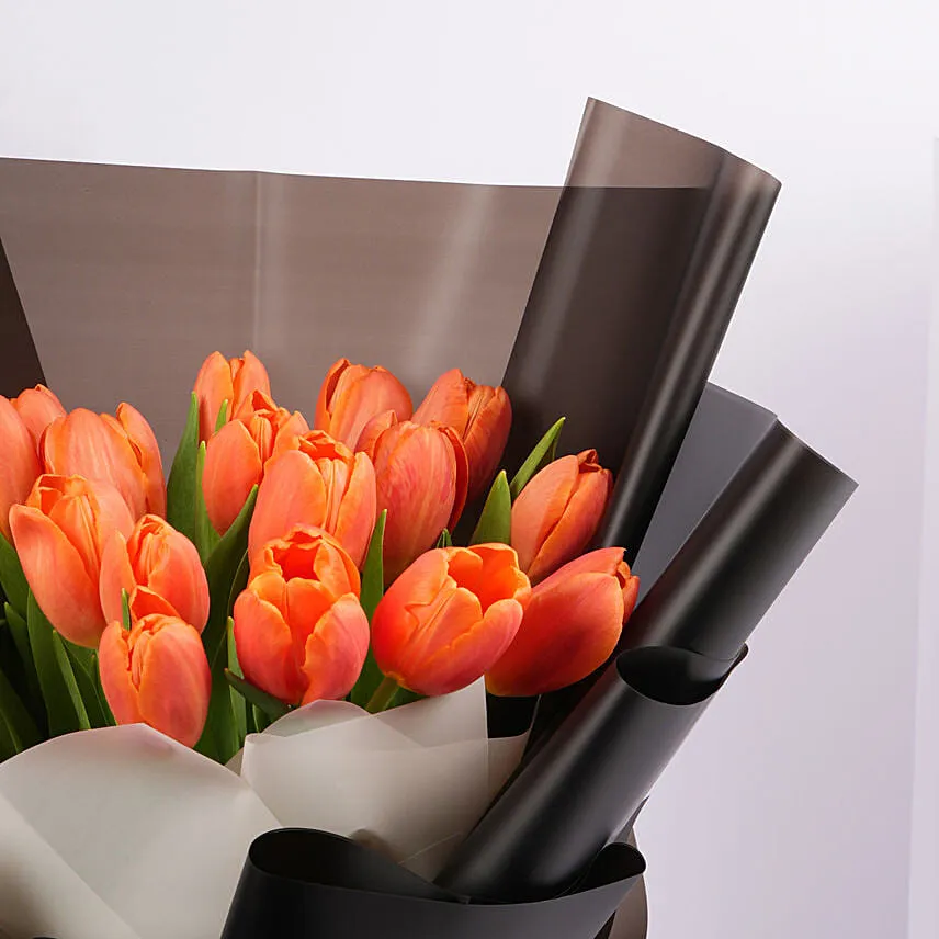 Premium Orange Tulips Bouquet