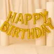 Air-Filled Golden Letter Foil Birthday Balloons 