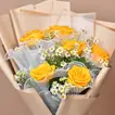 Elegant Yellow Rose Bouquet with Chamomile Accents