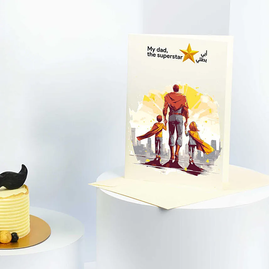 Fathers Day Mono Cake N Greeting Card