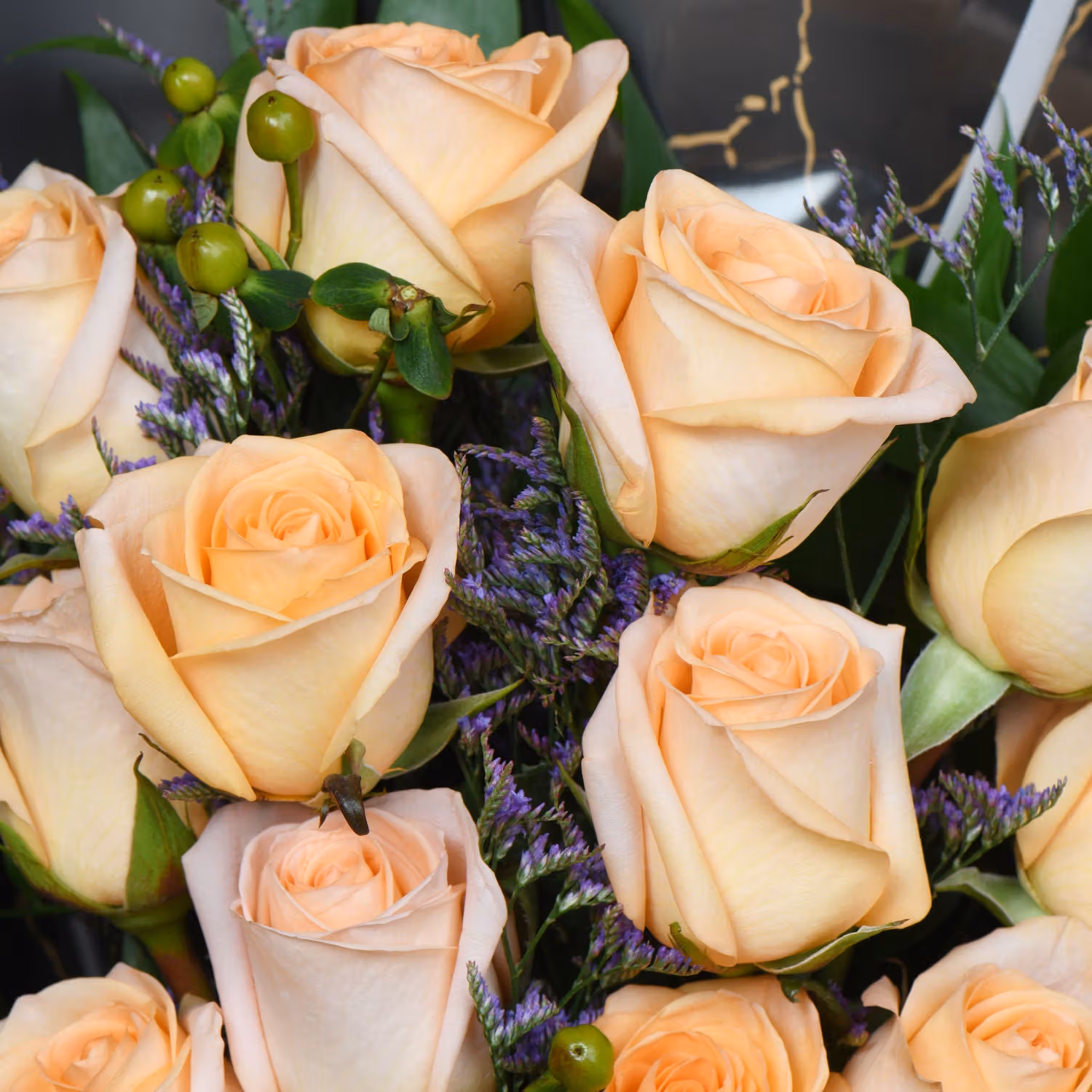 Serenity in Peach Roses - Bouquet