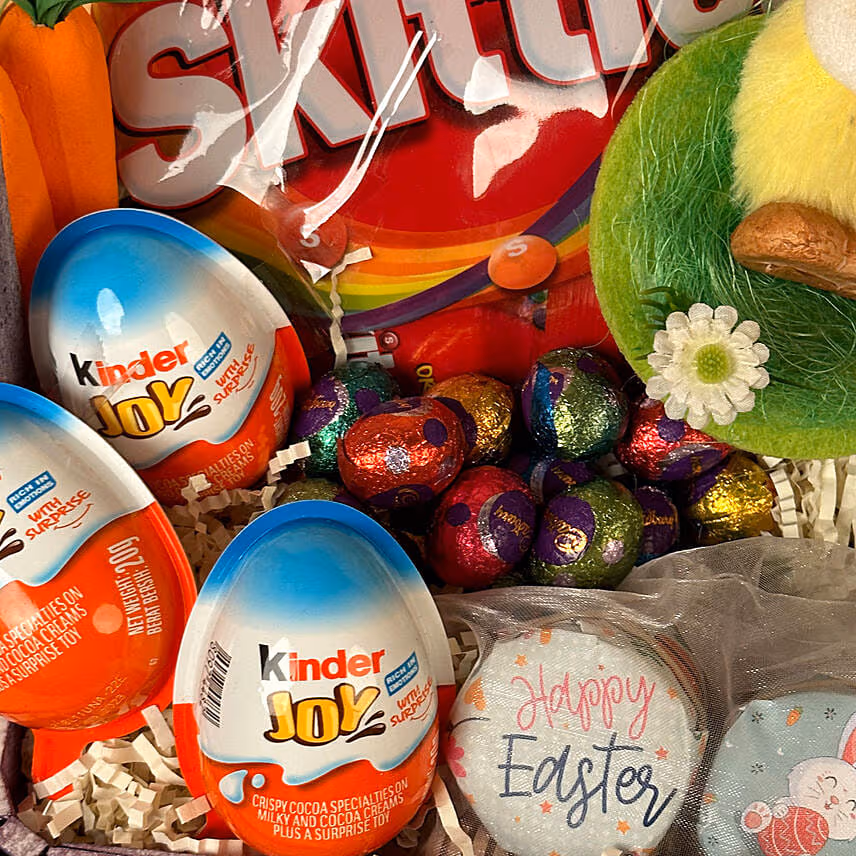 Cute Chocolate Gift Basket With Bunny For Easter