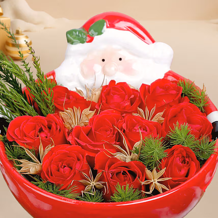 Santa Bowl of Roses