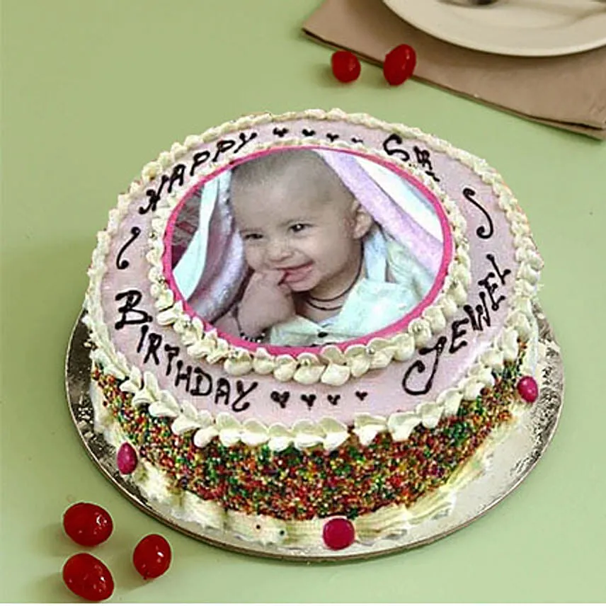 Enticing Photo Cake 1 Kg Vanilla Cake
