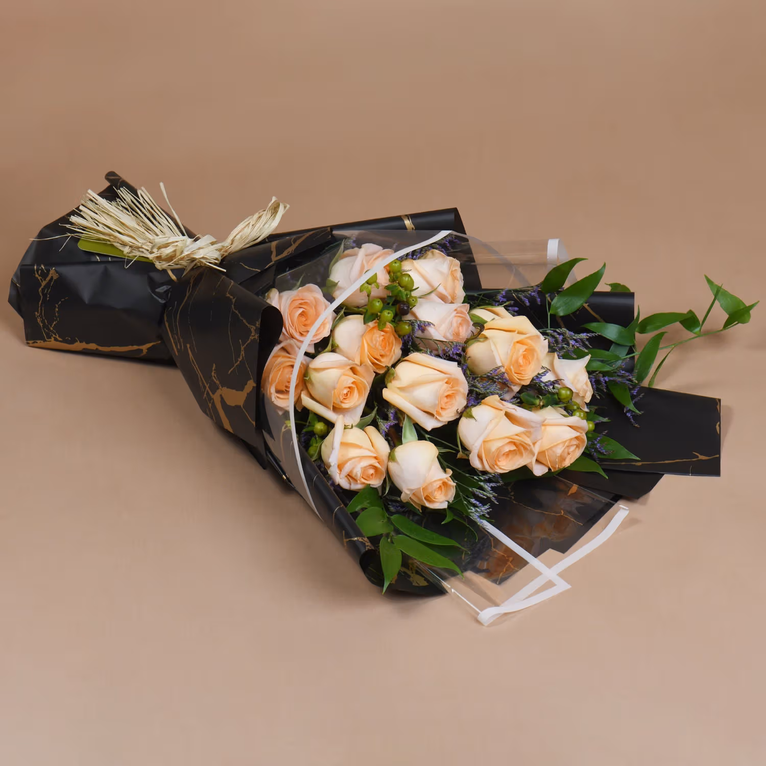 Serenity in Peach Roses - Bouquet
