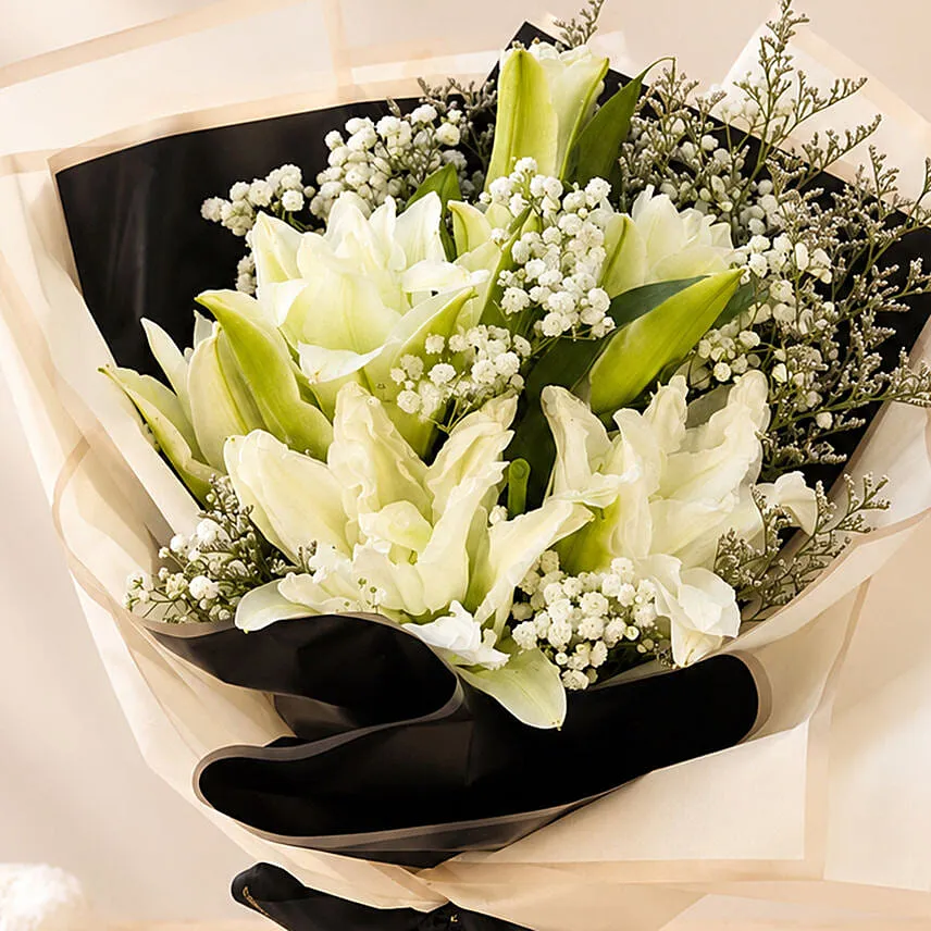 Charming White Lilies Bunch