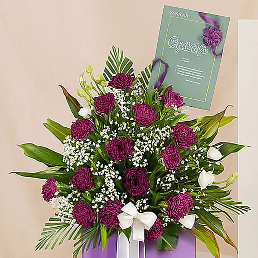 Ravishing Mixed Flowers Cardboard Stand