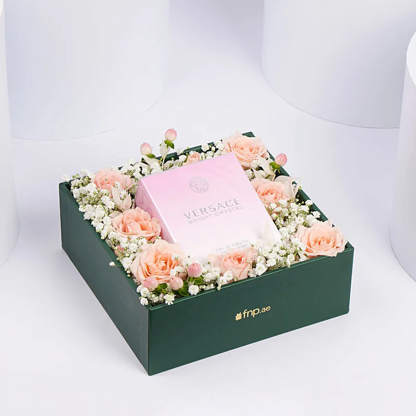 Versace Perfume and Flowers Box