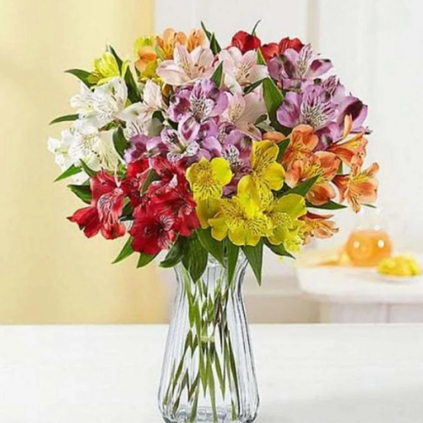 Peruvian Lilies In Vase