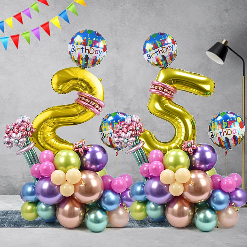 Birthday Numeric Double Balloon Arrangement