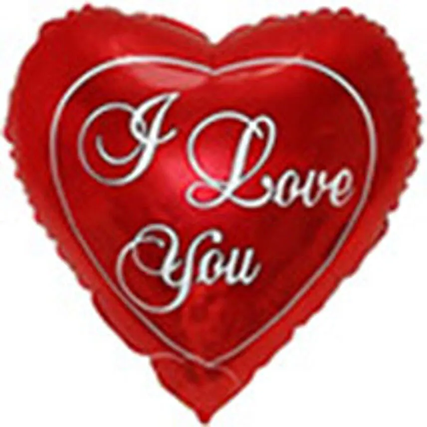 10 Pink & 10 Red Roses Bouquet With I Love You Balloon