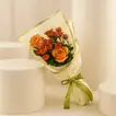 Orange Chrysanthemum & Roses Bouquet - With Cake 