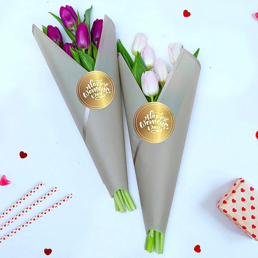 Pink N Purple Tulips for Womens Day